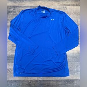 Nike Men's Long Sleeve Dri-Fit Shirt Blue Size 4XL